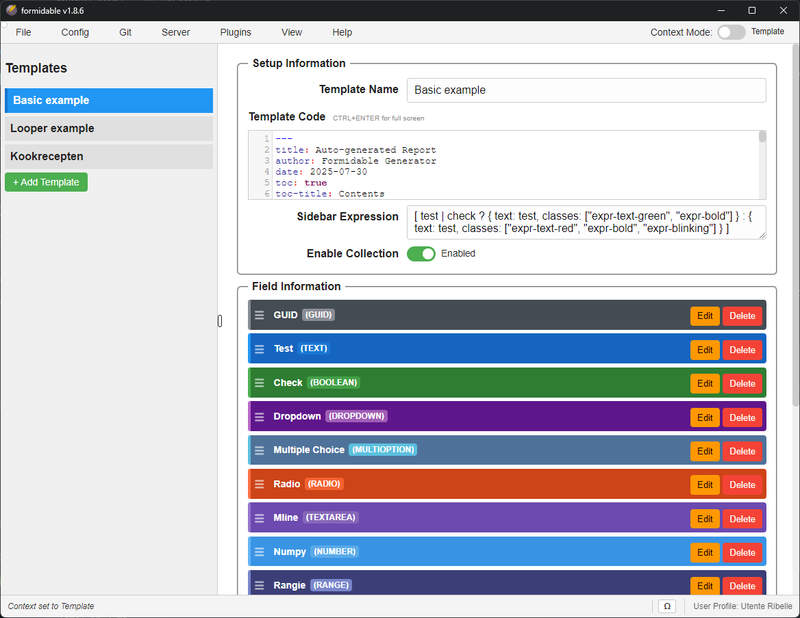 Formidable UI screenshot